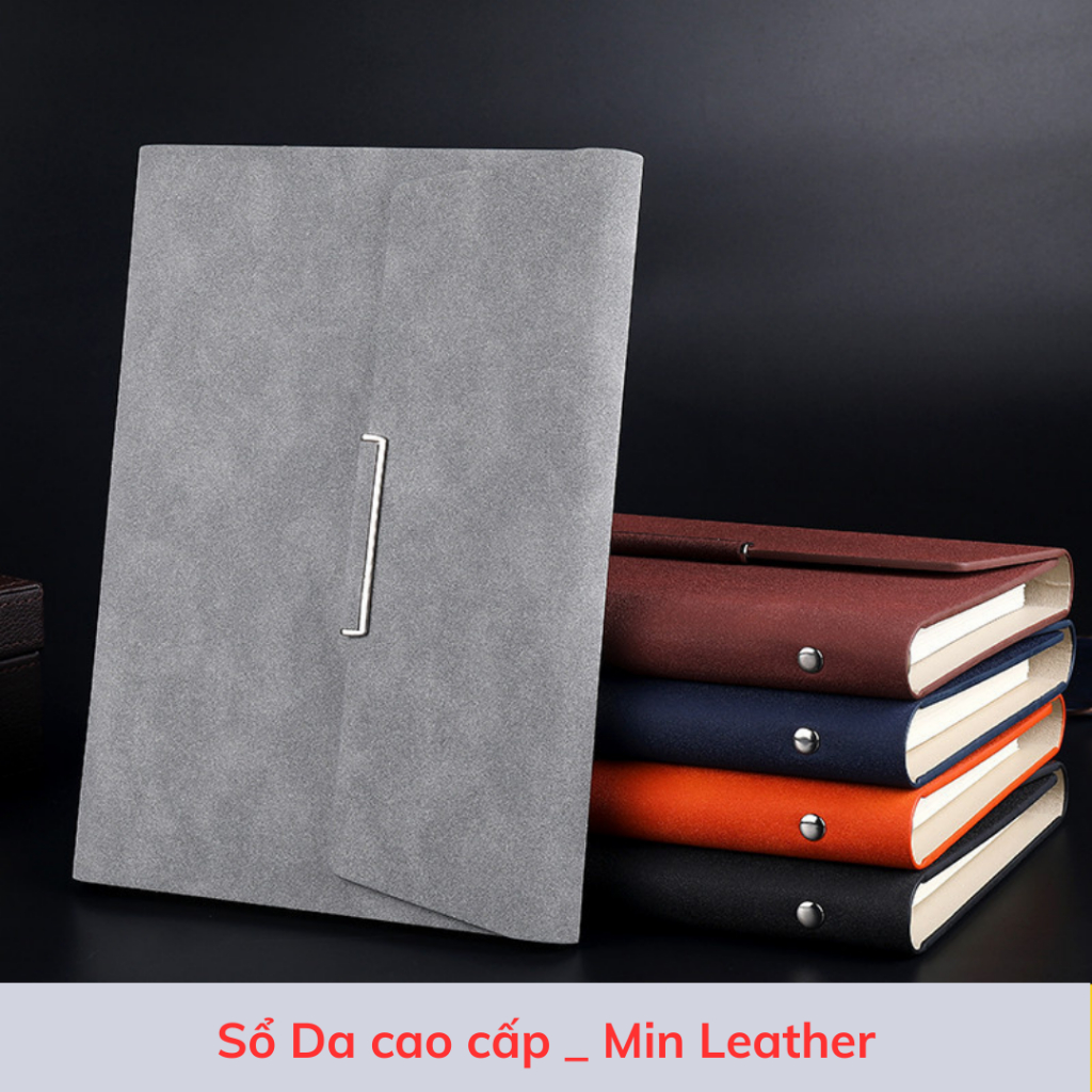 Sổ KHỞI NGHIỆP bìa da cao cấp_tích hợp ngăn đựng thẻ, giấy tờ_lịch sự phong cách khi mang theo đi họp_S12_Min Leather