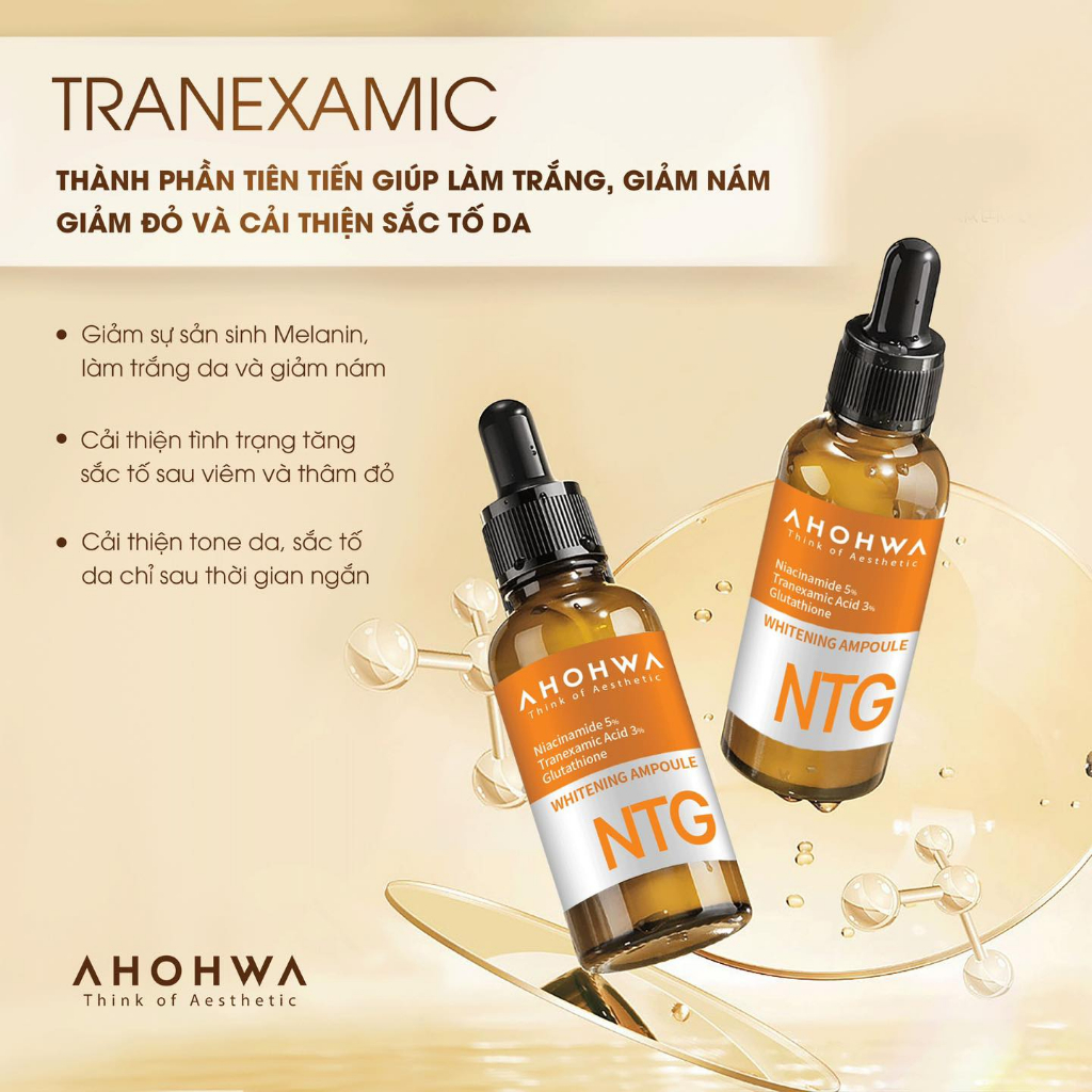 Ampoule NTG Serum Dưỡng Trắng Da , Mờ Thâm , Chống Lõa Hóa Ahohaw 30ml