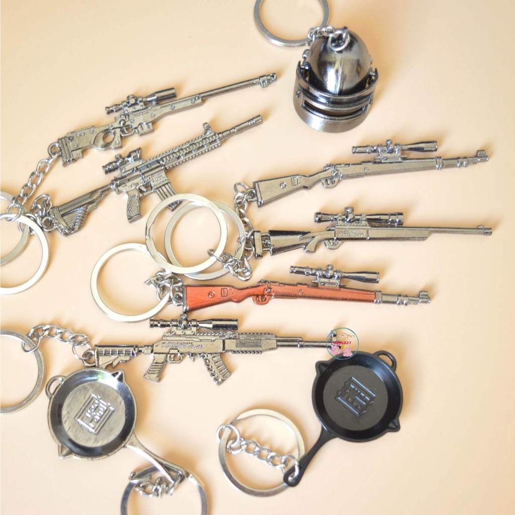 Móc Khóa PUBG Hình Chảo, Mũ, Giáp, Balo, Huy Hiệu, Máy Bay