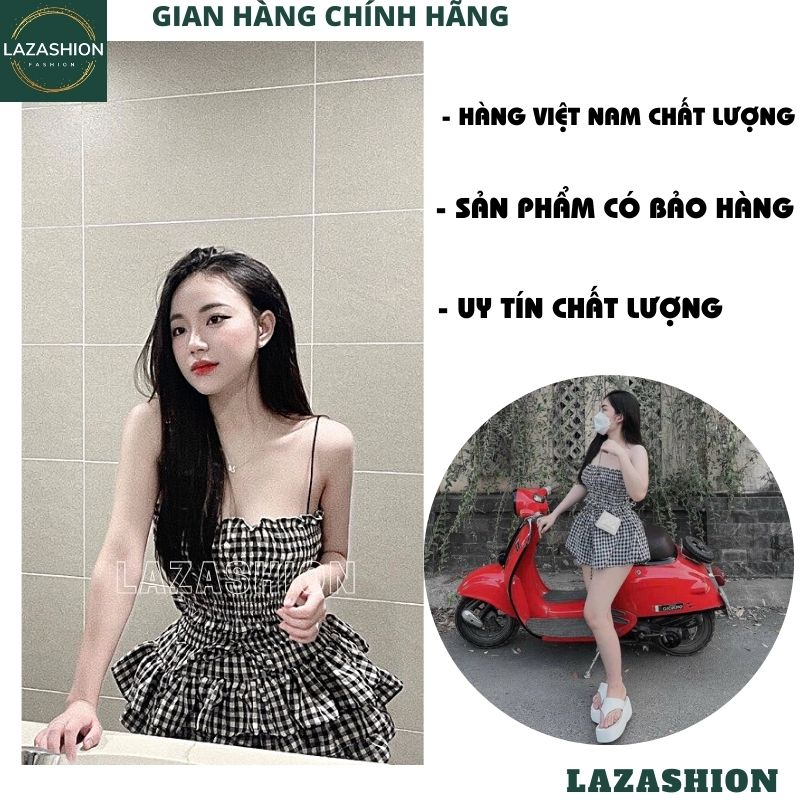Set áo quây croptop kèm chân váy kẻ xếp ly bánh bèo, Áo ống ôm body phối váy xếp tầng điệu đà sexy thời trang - LAZA
