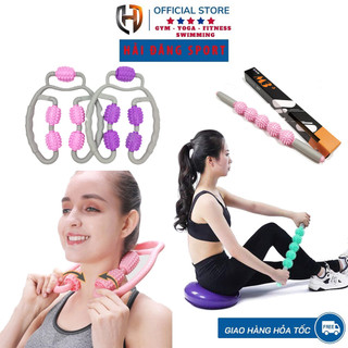 Combo con lăn yoga massage và thanh tay massage, massage bắp tay, bắp chân tiện dụng