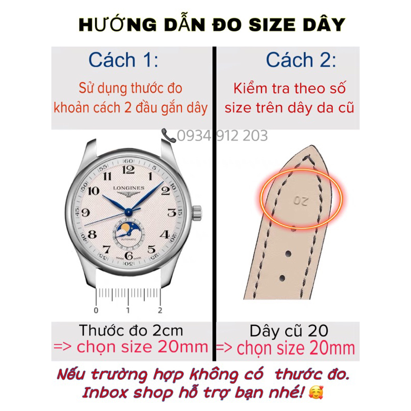 Dây da đồng hồ Orient cao cấp. Combo dây kèm khoá bướm logo Orient