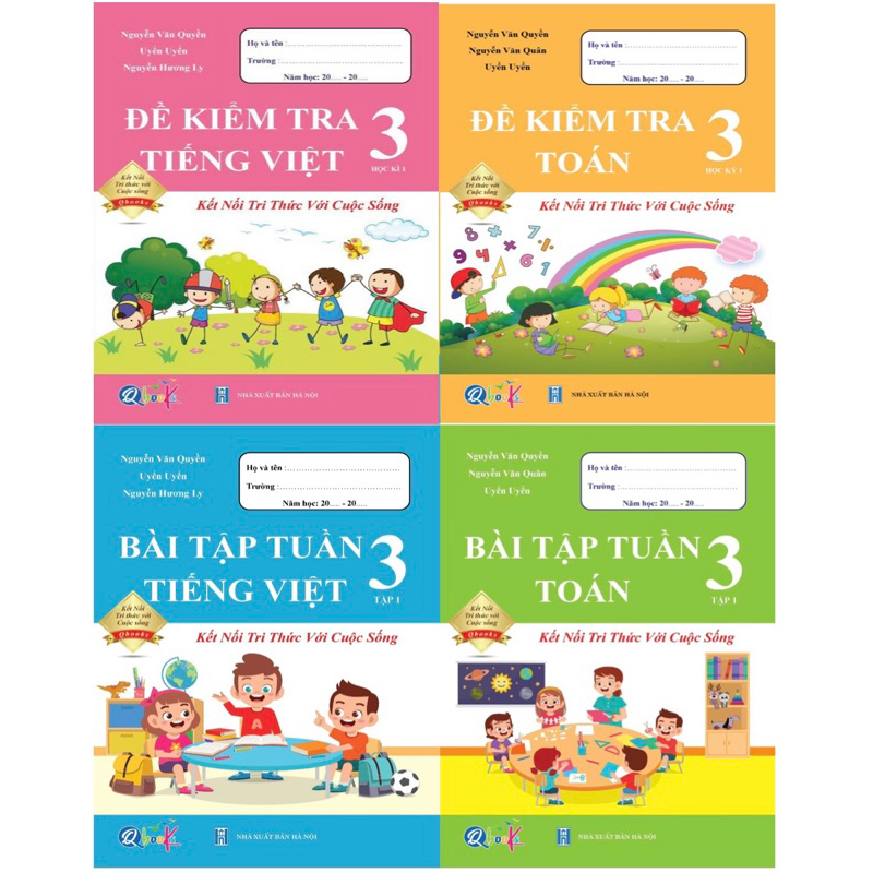 Sách - Combo Đề Kiểm Tra Và Bài Tập Tuần Toán Và Tiếng Việt Lớp 3 - Kết nối tri thức với cuộc sống - Học Kì 1 ( 4 Cuốn )