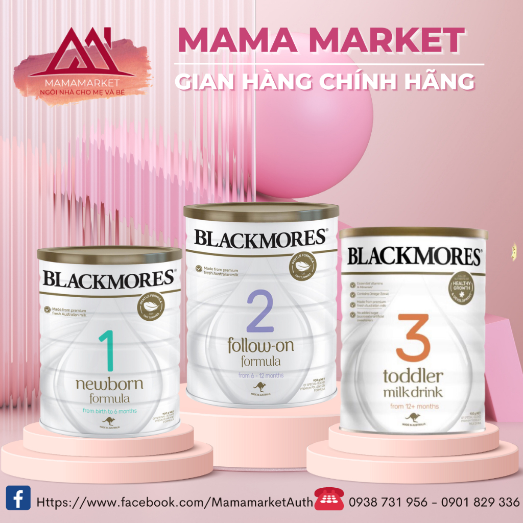 Sữa bột Blackmore số 1,2,3  sữa công thức cho bé cam kết chính hãng - Chuẩn nội địa Úc lon 900g