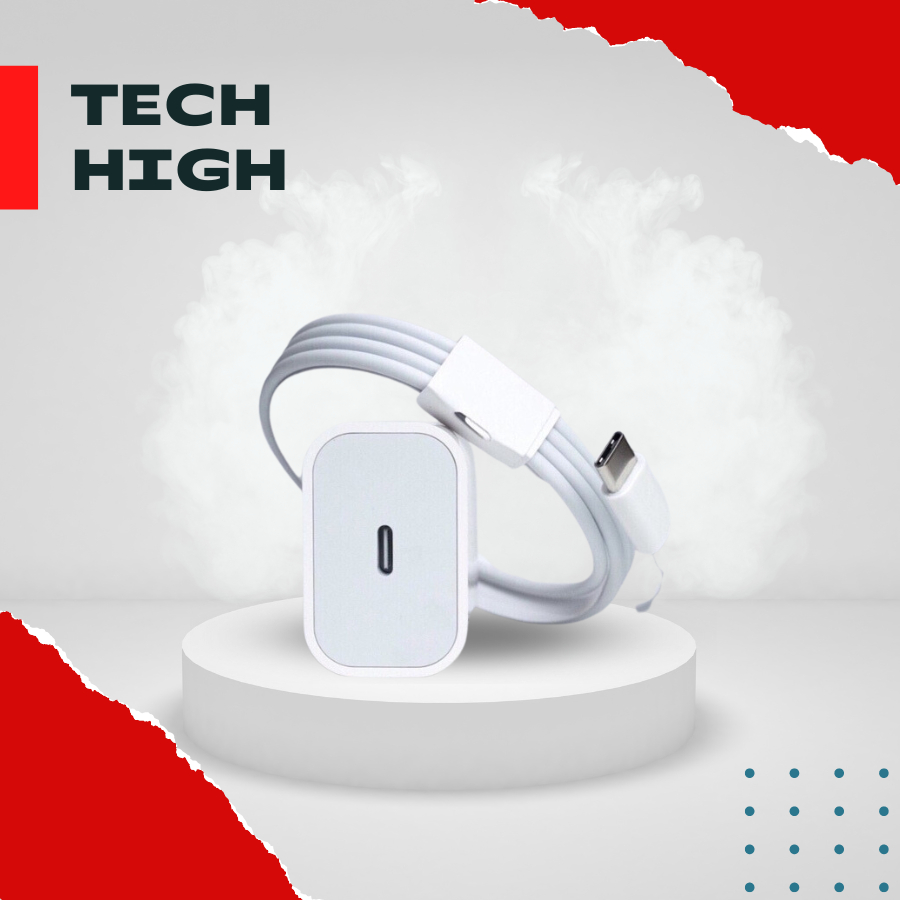 Bộ Củ Cáp Sạc Nhanh 20W An Toàn Cho Điện Thoại IP Cam Kết Sạc Nhanh - TechHigh