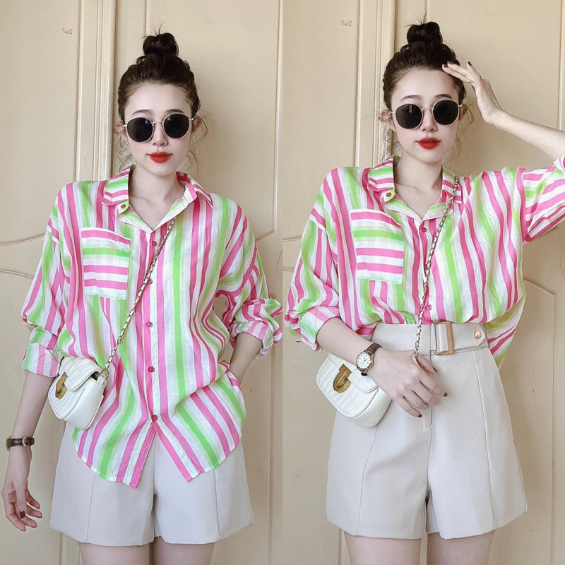 [Mã TOPS06 giảm đến 10k đơn 99k] Áo sơmi kẻ sọc loang HOT Mùa HÈ này | BigBuy360 - bigbuy360.vn