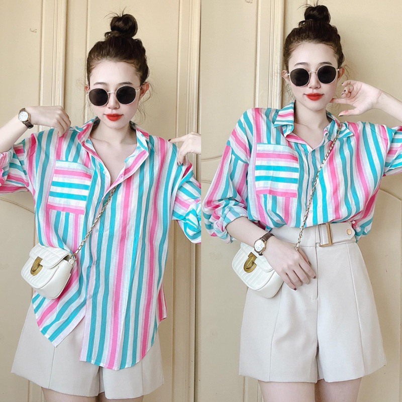 [Mã TOPS06 giảm đến 10k đơn 99k] Áo sơmi kẻ sọc loang HOT Mùa HÈ này | BigBuy360 - bigbuy360.vn