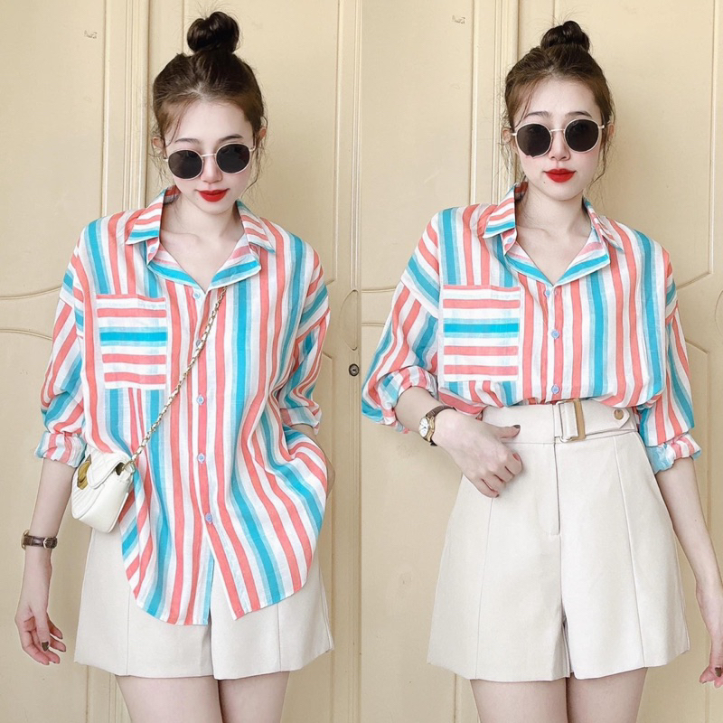 [Mã TOPS06 giảm đến 10k đơn 99k] Áo sơmi kẻ sọc loang HOT Mùa HÈ này | BigBuy360 - bigbuy360.vn