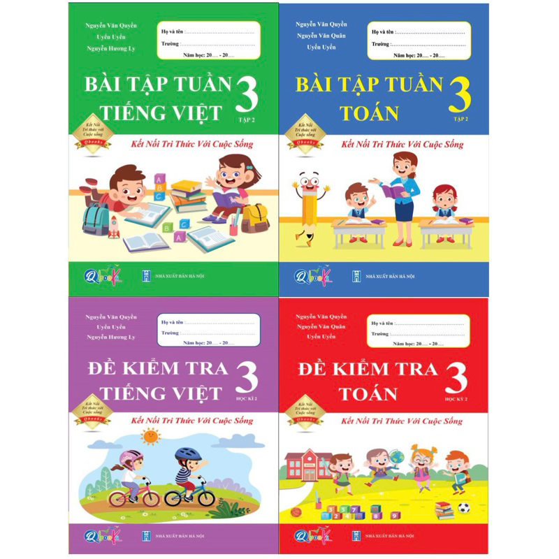 Sách - Combo Đề Kiểm Tra Và Bài Tập Tuần Toán Và Tiếng Việt Lớp 3 - Kết nối tri thức với cuộc sống - Học Kì 2 ( 4 Cuốn )