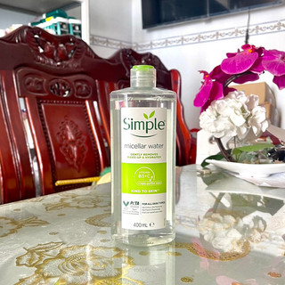 Nước tẩy trang Simple Micellar làm sạch 99% trang điểm, cho da thoáng mịn tức thì 400ml l