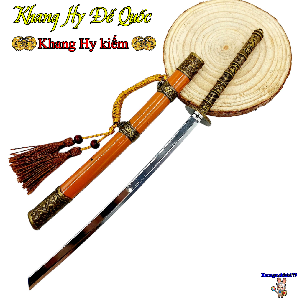 Mô hình Khang Hy Vương Triều Khang Hy kiếm kim loại 22cm