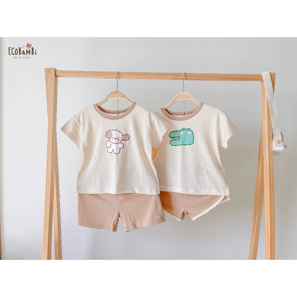 Bộ thun cotton phong cách Hàn Quốc EcobambiWithLove