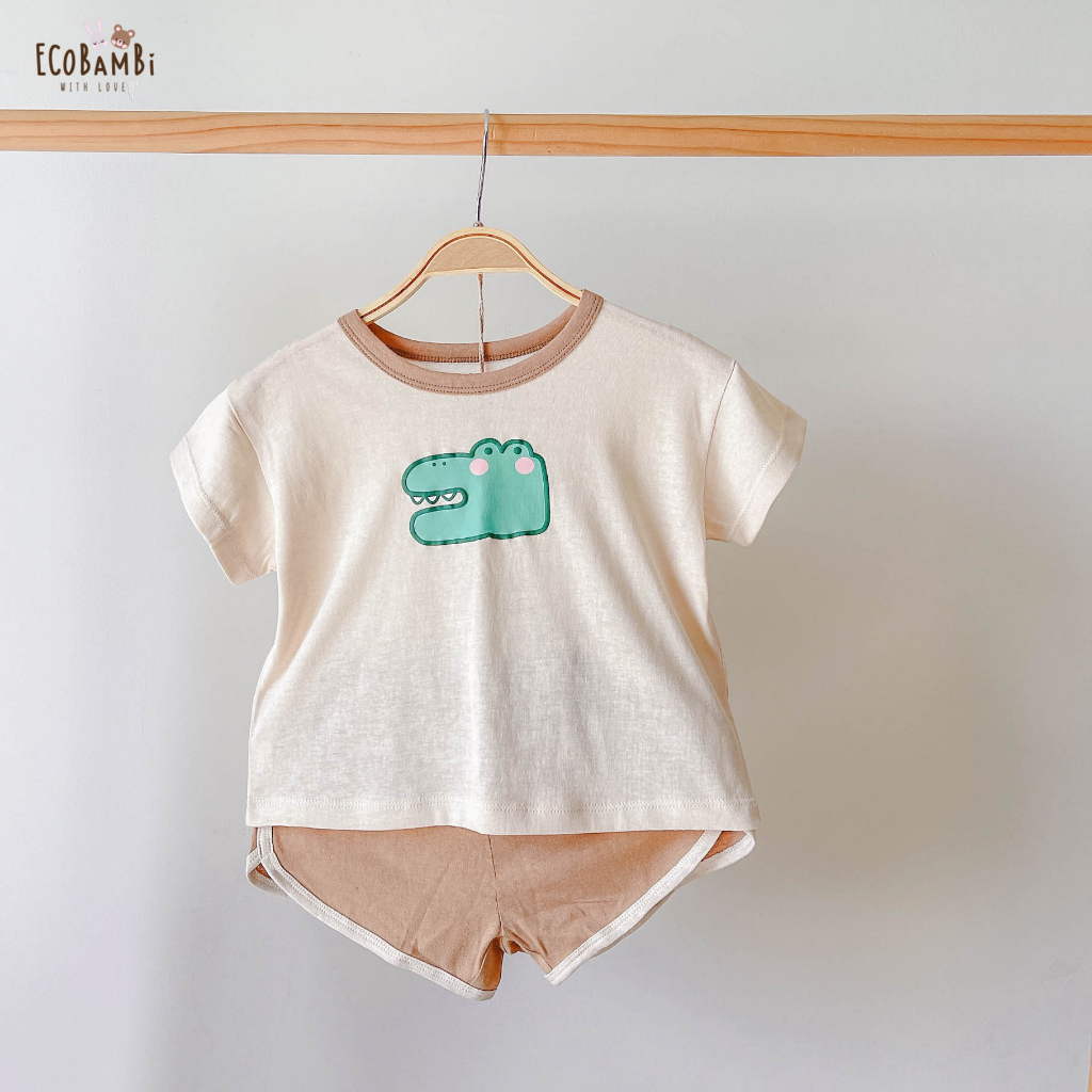 Bộ thun cotton phong cách Hàn Quốc EcobambiWithLove