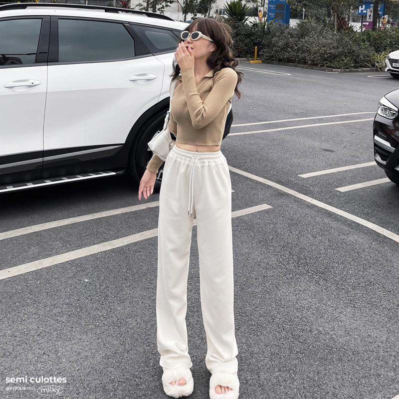 Quần culottes SEMI CULOTTES form suông Byjolievn có size