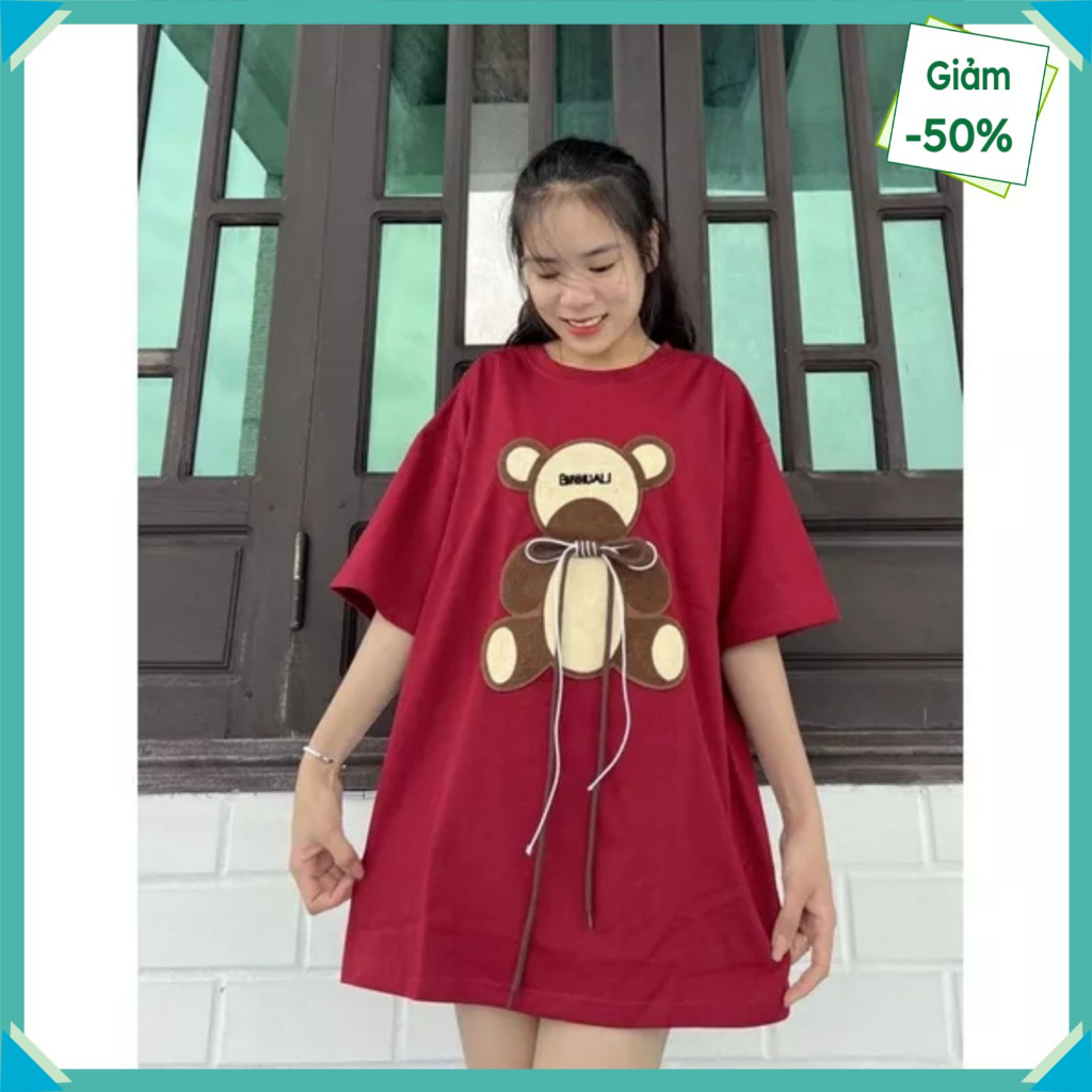 Áo thun nữ nam tay lỡ form rộng Thỏ Đội Mũ Thêu Oversize Unisex chất cotton siêu đẹp vải dày dặn | BigBuy360 - bigbuy360.vn