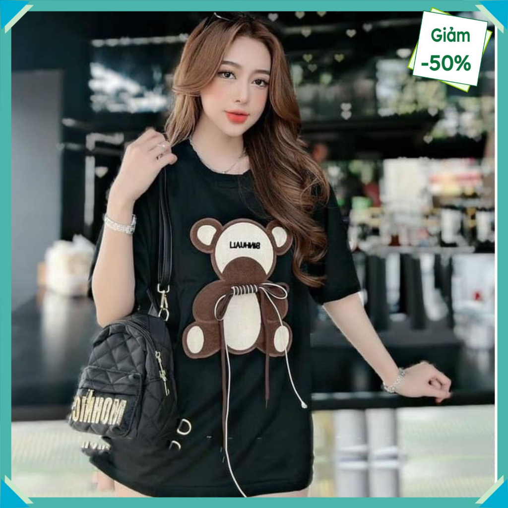 Áo thun nữ nam tay lỡ form rộng Thỏ Đội Mũ Thêu Oversize Unisex chất cotton siêu đẹp vải dày dặn | BigBuy360 - bigbuy360.vn