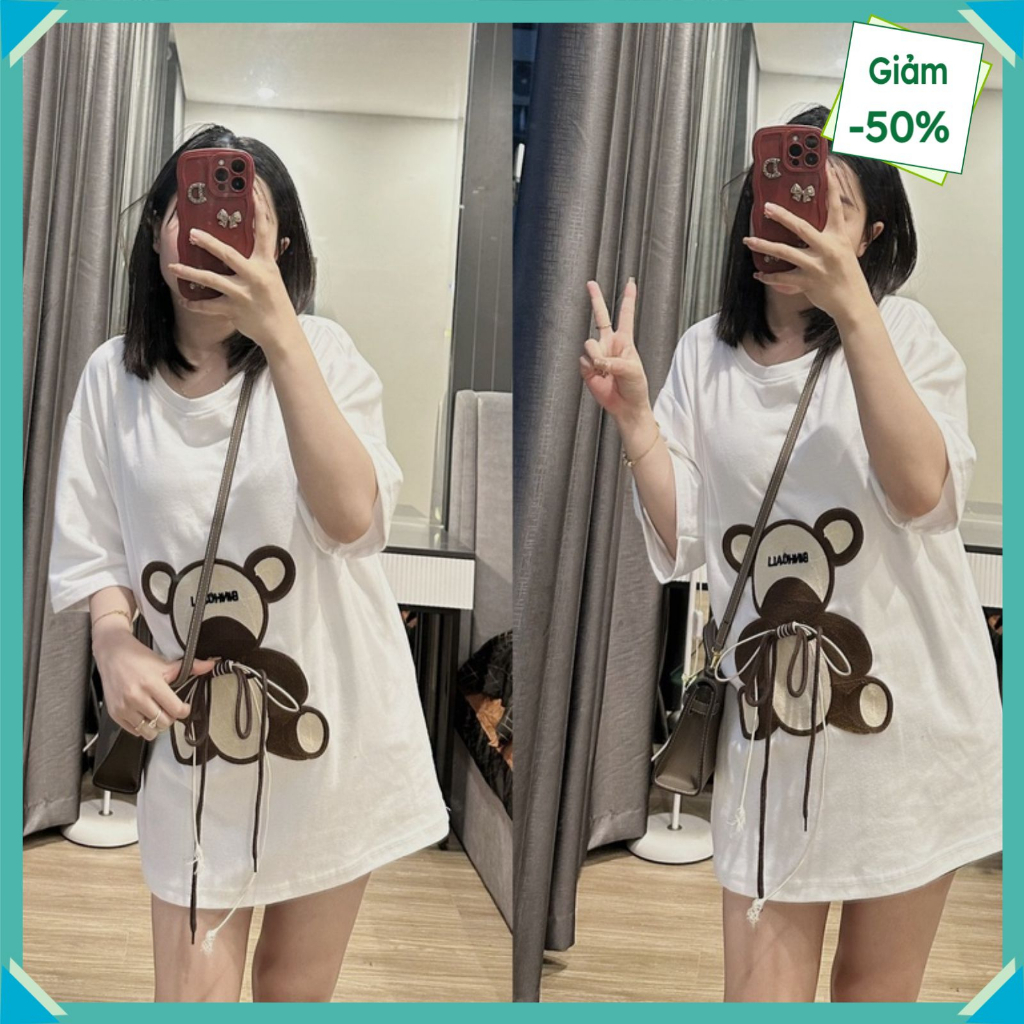 Áo thun nữ nam tay lỡ form rộng Thỏ Đội Mũ Thêu Oversize Unisex chất cotton siêu đẹp vải dày dặn | BigBuy360 - bigbuy360.vn