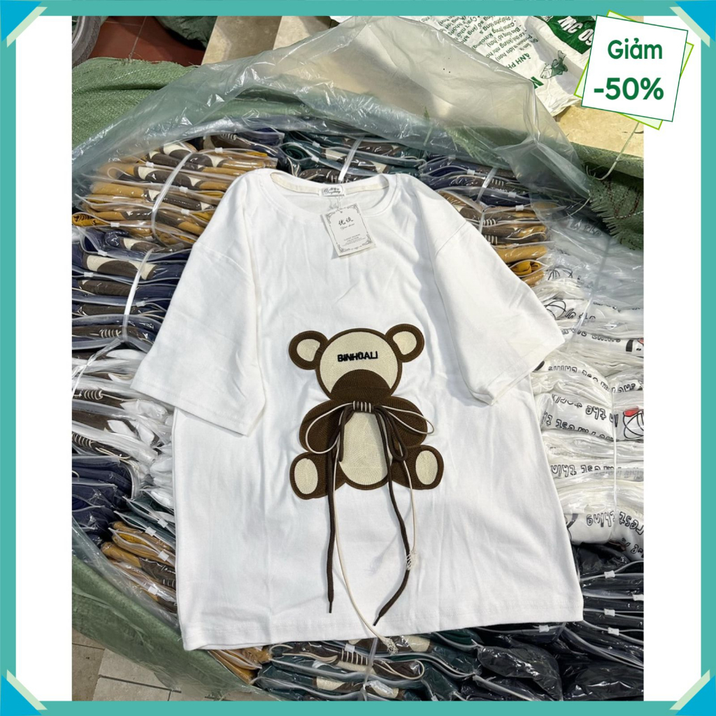 Áo thun nữ nam tay lỡ form rộng Thỏ Đội Mũ Thêu Oversize Unisex chất cotton siêu đẹp vải dày dặn | BigBuy360 - bigbuy360.vn