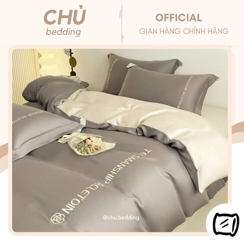 BỘ CHĂN GA GỐI PHI LỤA ĐƠN SẮC - Chù Bedding