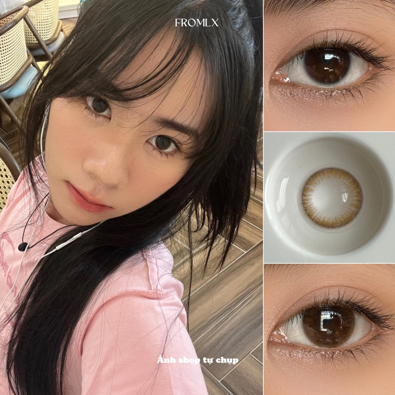 Kính áp tròng Xoxo màu nâu trong veo FROMLX CONTACT LENS phong cách tự nhiên Hàn Quốc (CÓ ĐỘ CẬN) (1 THÁNG)