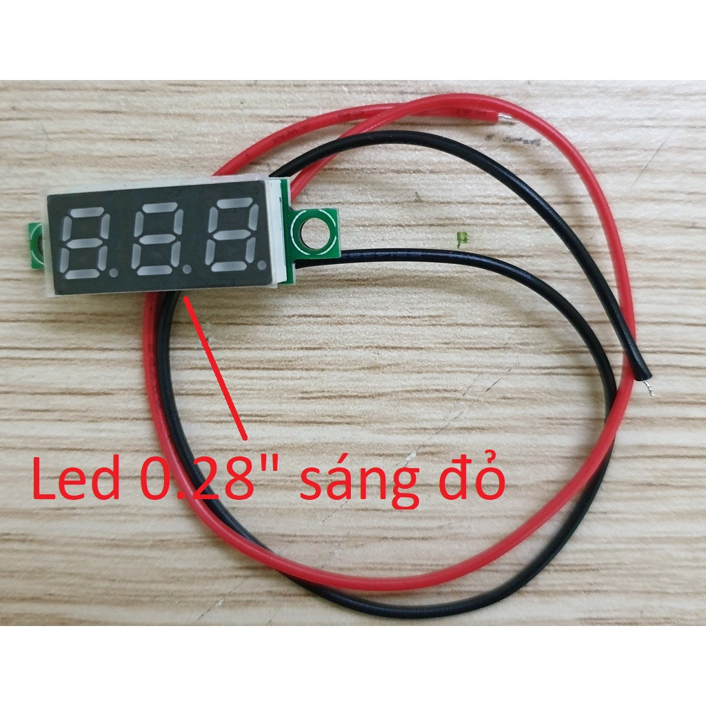 Vôn kế,Đồng Hồ Led Đo Áp,Vôn DC loại 2 Dây led 0.28 inch 2.5~40VDV