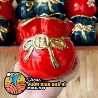 Bình hoa, chậu hoa trồng cây hình túi tiền