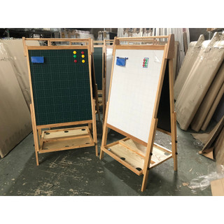 Bảng 2 mặt mầm non khung gỗ sồi 60x80cm