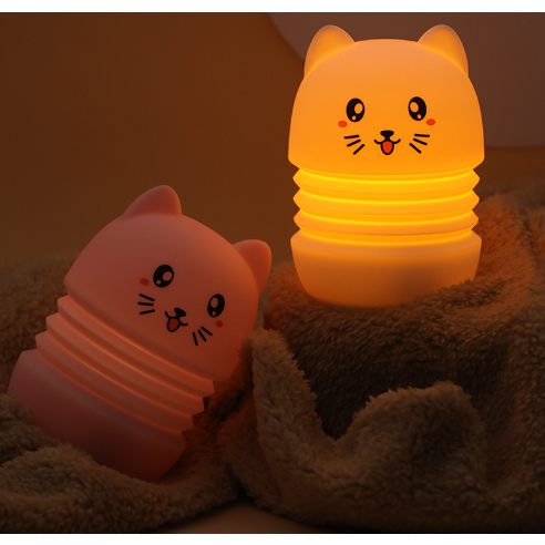 Đèn ngủ để bàn cảm ứng silicone hình gấu thỏ cute, đèn led trang trí phòng ngủ dễ thương, làm quà tặng