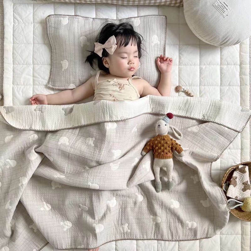 CHĂN COTTON SỢI TRE CHO BÉ- size 1mx1m5 - hàng cao cấp vải cotton