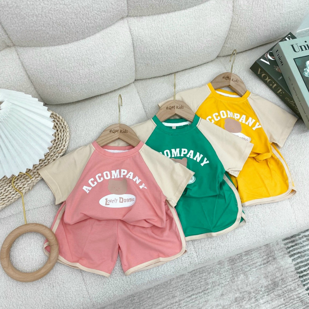 bộ gấu tay cộc bé gái bé trai bộ đồ mùa hef kiểu mới bộ đồ mặc ở nhà mẫu mới nhất dáng chuẩn chất cực đẹp ảnh tựbabykens