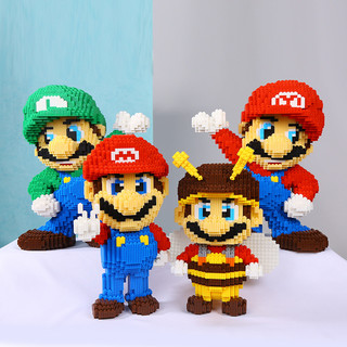 Xếp hình mario 32cm đồ chơi lắp ráp mô hình cỡ lớn 3d nanoblock hàng đẹp bear brick - mario 28cm