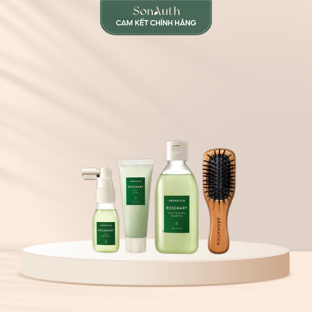 Bộ sản phẩm chăm sóc tóc Aromatica Rosemary Scalp Scaling Trial Kit 4pcs