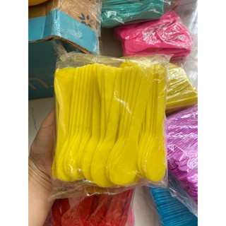combo 100 muỗng múc kem (màu hồng đục)