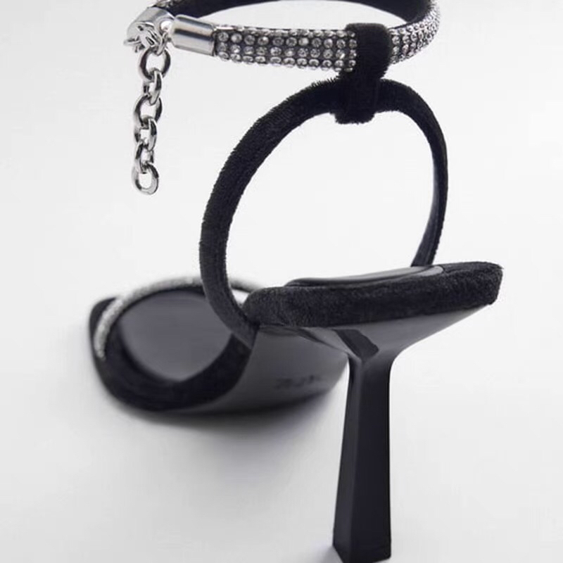 Sandal quai đá trắng bling ZR xuất xịn MS-006