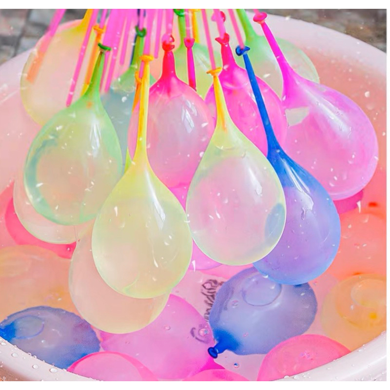 Bóng bay nước 111 quả, Bóng nước chùm, Bong bóng nước, Bóng nước được lắp sẵn vào 3 chùm và 1 đầu nối vòi nước