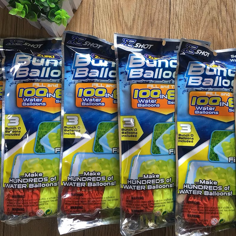 Bóng bay nước 111 quả, Bóng nước chùm, Bong bóng nước, Bóng nước được lắp sẵn vào 3 chùm và 1 đầu nối vòi nước