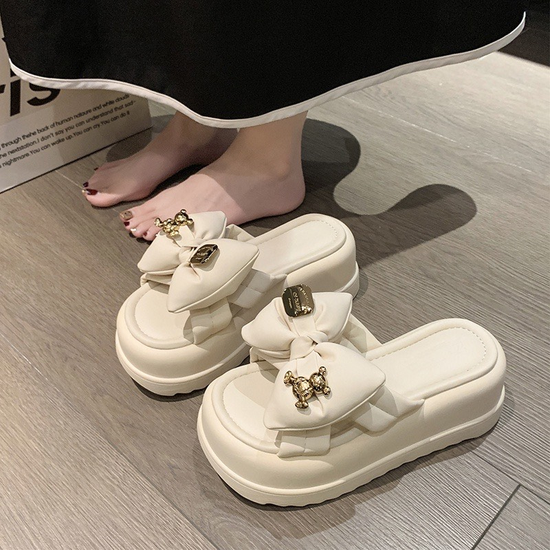 Dép Nơ Gấu Đế Cao DE3376