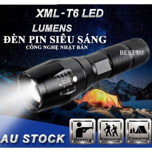Đèn pin mini cầm tay T6,đèn pin siêu sáng đa năng sạc điện tiện lợi (BH 12T)