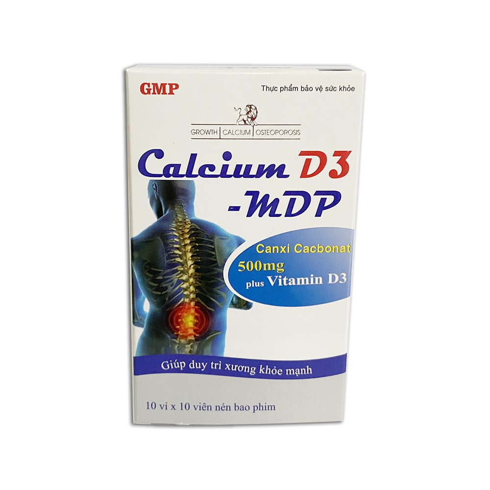 Viên uống 500mg canxi, vitamin D3 chắc khỏe xương khớp, tăng chiều cao - Dạng vỉ 100 viên