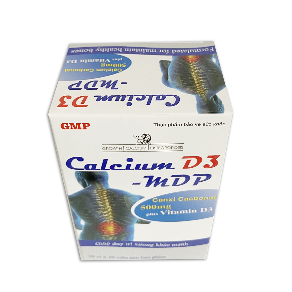 Viên uống 500mg canxi, vitamin D3 chắc khỏe xương khớp, tăng chiều cao - Dạng vỉ 100 viên