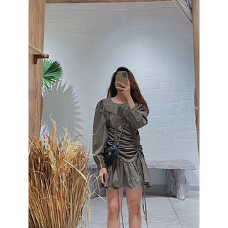 đầm basic dây rút