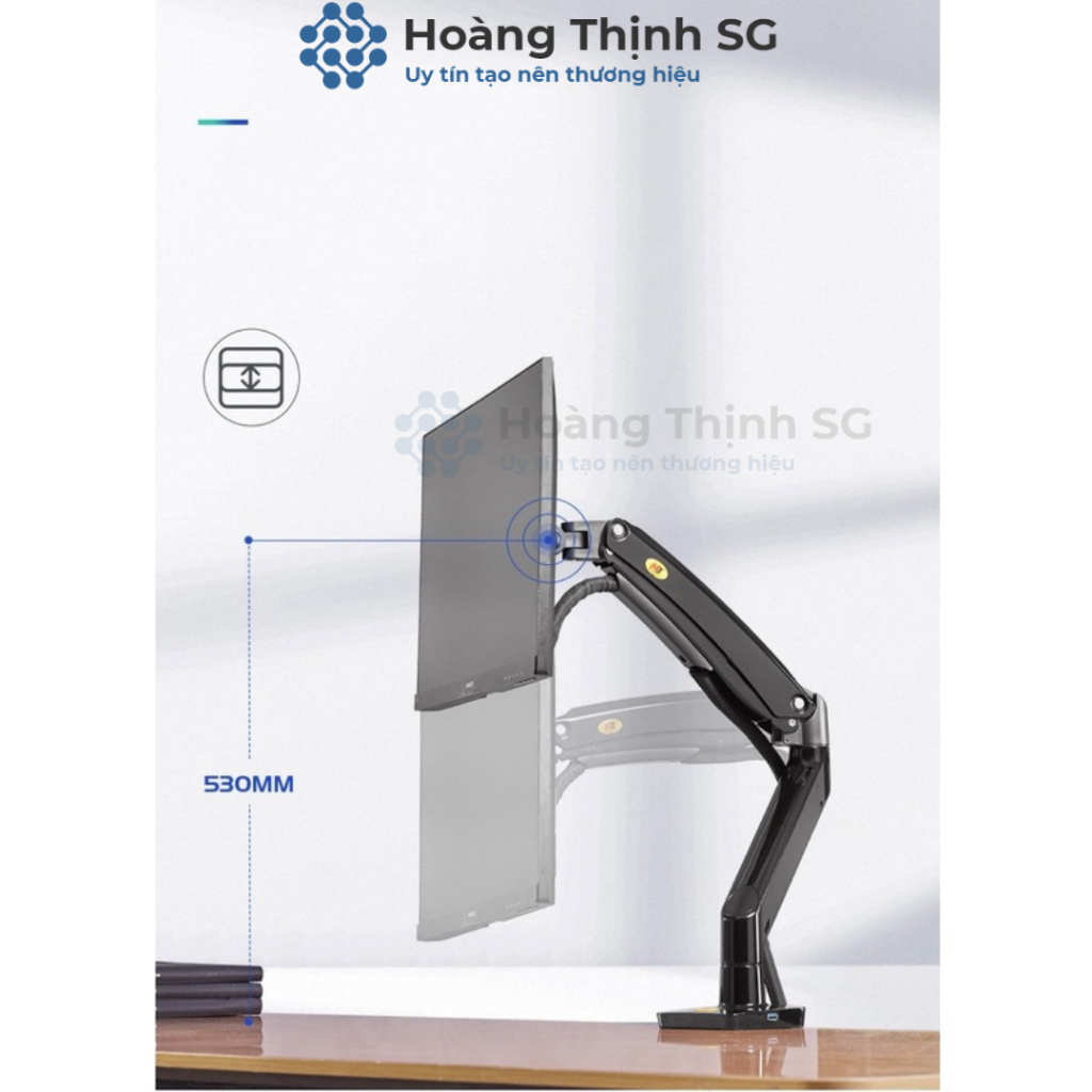 Arm màn hình máy tính NB F100A 22inch - 35inch, giá treo màn hình máy tính Cao Cấp NB F100A trọng tải 12Kg - Chính Hãng