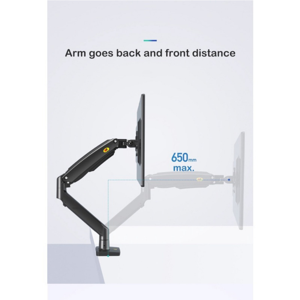 Arm màn hình máy tính NB F100A 22inch - 35inch, giá treo màn hình máy tính Cao Cấp NB F100A trọng tải 12Kg - Chính Hãng