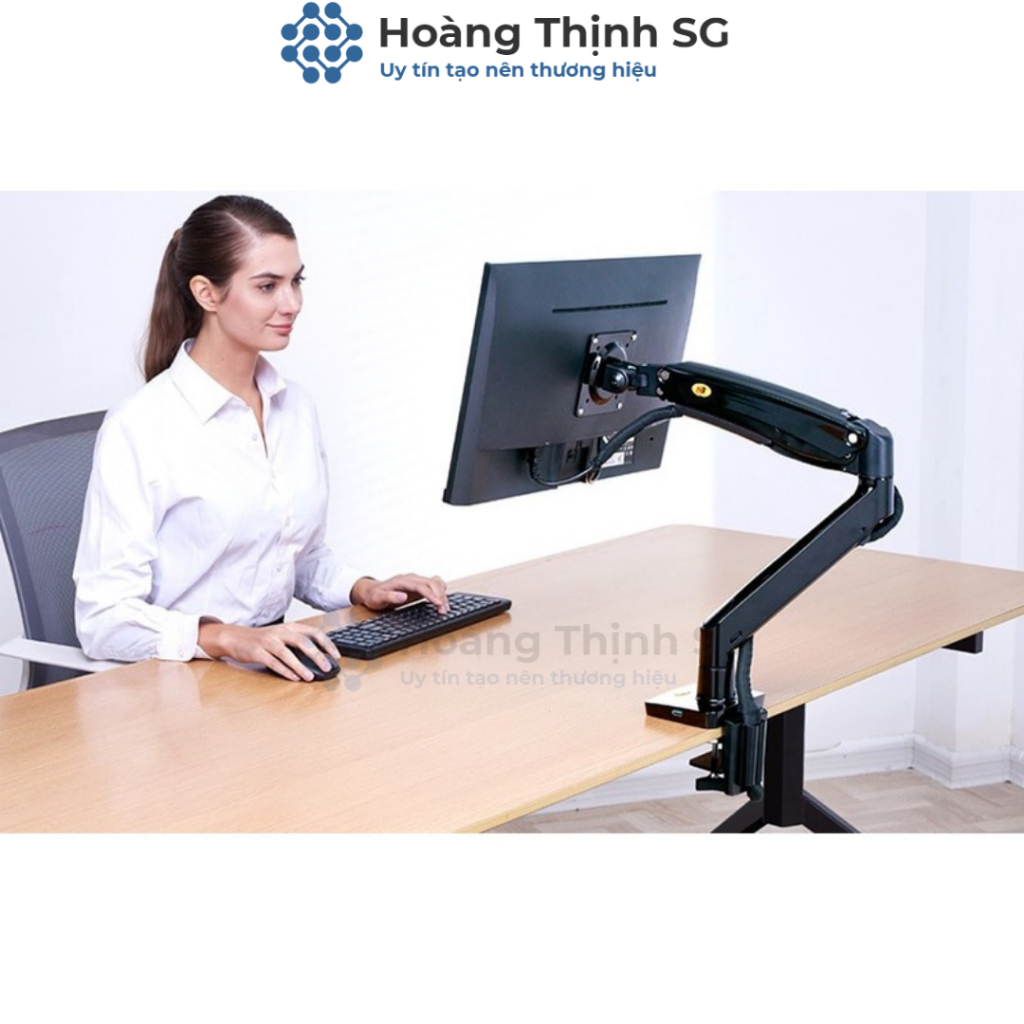 Arm màn hình máy tính NB F100A 22inch - 35inch, giá treo màn hình máy tính Cao Cấp NB F100A trọng tải 12Kg - Chính Hãng