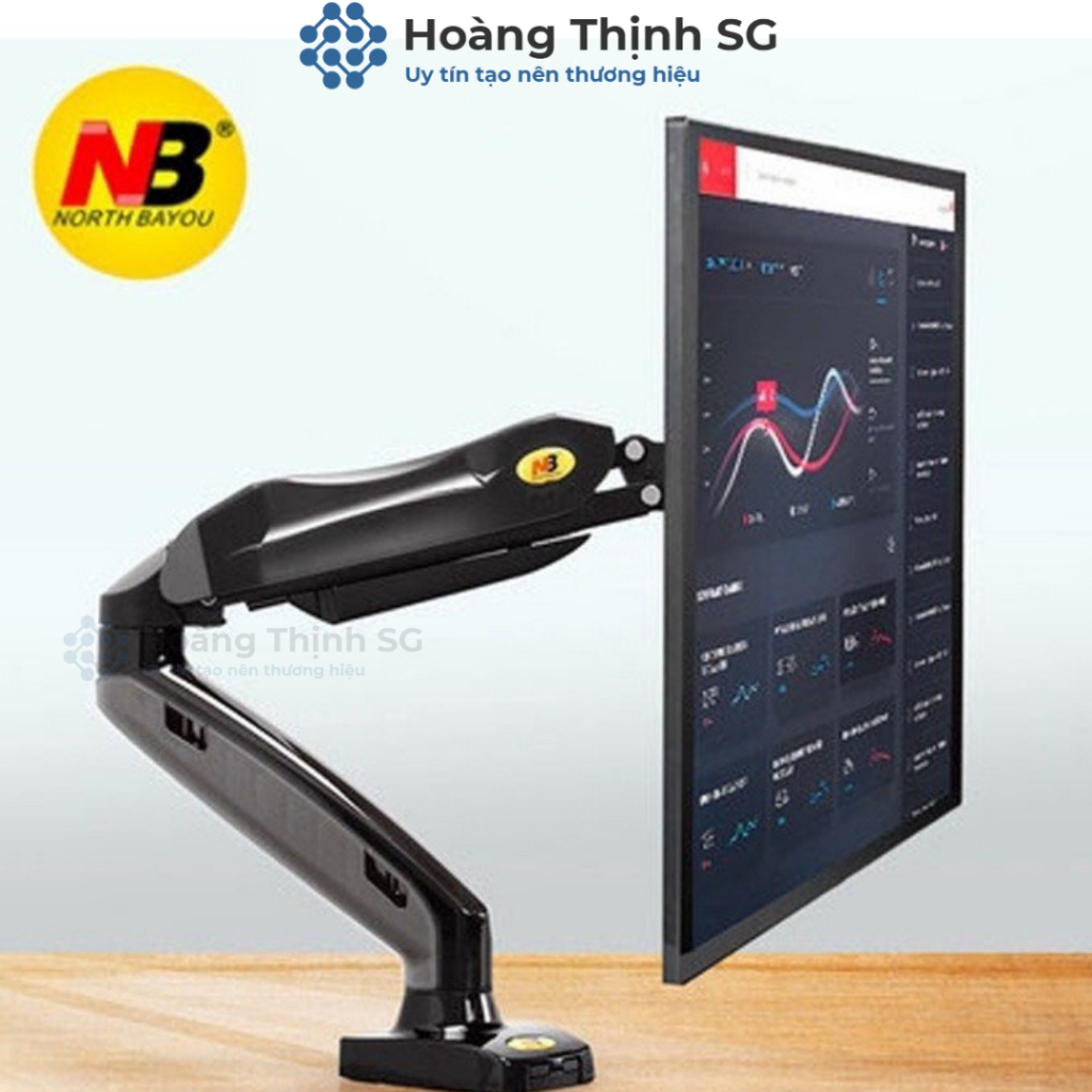 Arm màn hình máy tính NB F100A 22inch - 35inch, giá treo màn hình máy tính Cao Cấp NB F100A trọng tải 12Kg - Chính Hãng