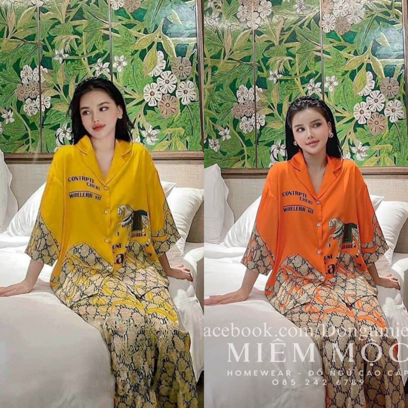 Đồ Bộ Pijama Nữ Lụa Xướt Tay Cánh Dơi