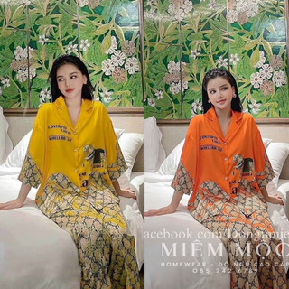 Đồ bộ pijama nữ lụa xướt tay cánh dơi