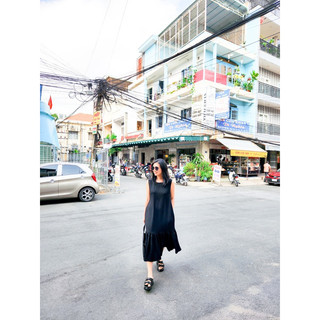 Đầm lưng cổ V đuôi cá ( ảnh thật)