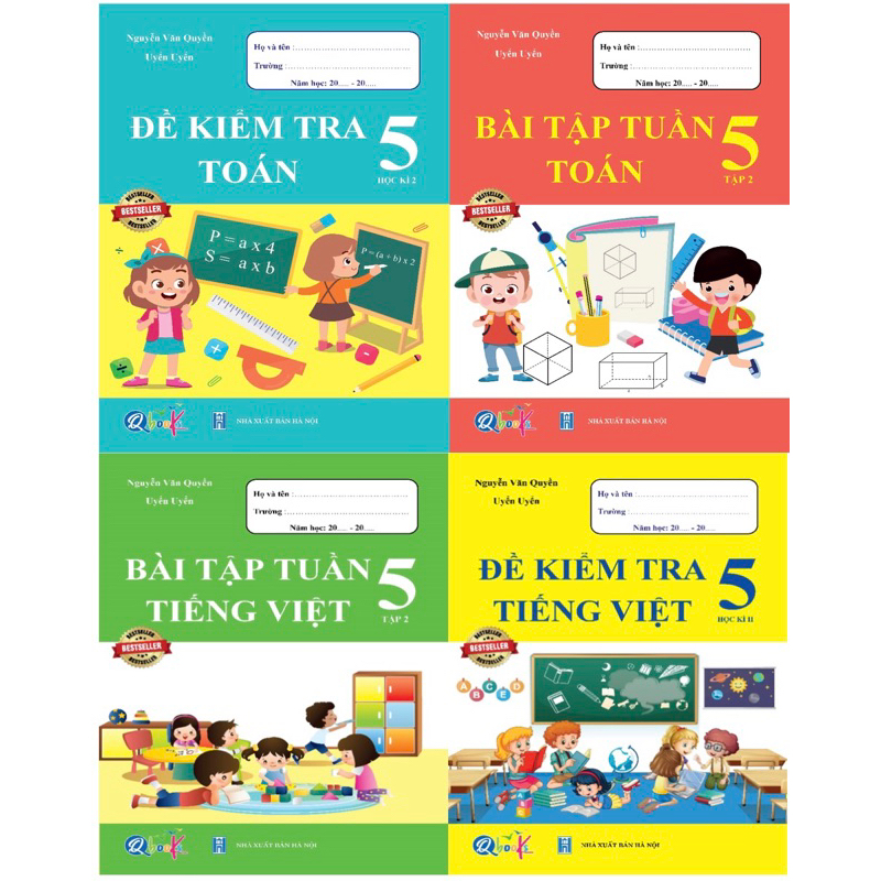 Sách - Combo Đề Kiểm Tra Và Bài Tập Tuần Toán Và Tiếng Việt Lớp 5 - Học Kì 2 ( 4 Cuốn )
