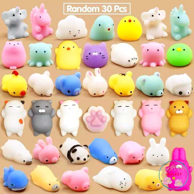 Sỉ 50 Squishy Mochi Hình Thú Cực Dễ Thương  combo 50 thú mochi